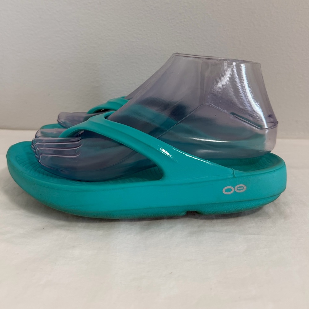 Oofos thong sandals flip flop Aqua size 6 - Picture 9 of 9